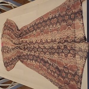 LIKE NEW Betsey Johnson Fully Sheer Duster/Bathing Suit Cover-up Snakeskin Print